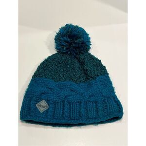 Miz Collection Switzerland Women’s Beanie Hat Fleece Lined Pompon One Size Green